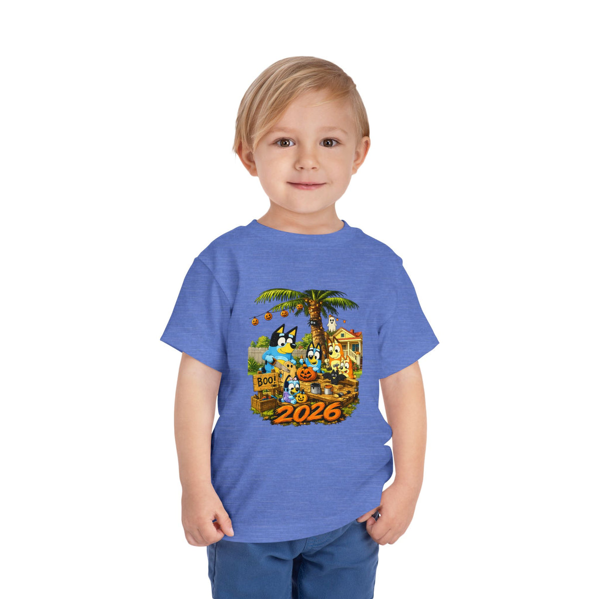 Toddler Halloween 2026 Tropical Haunted House Short Sleeve Tee