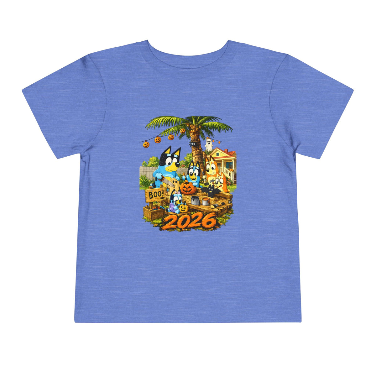 Toddler Halloween 2026 Tropical Haunted House Short Sleeve Tee