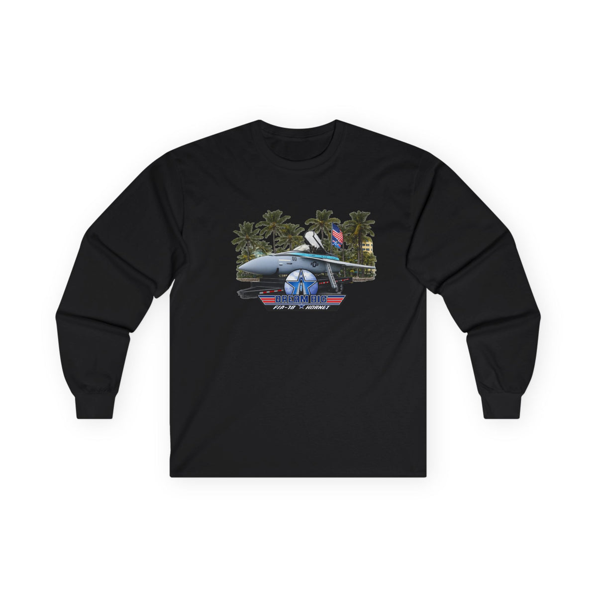 Dream Big Maverick F-18 Graphic Long Sleeve Tee