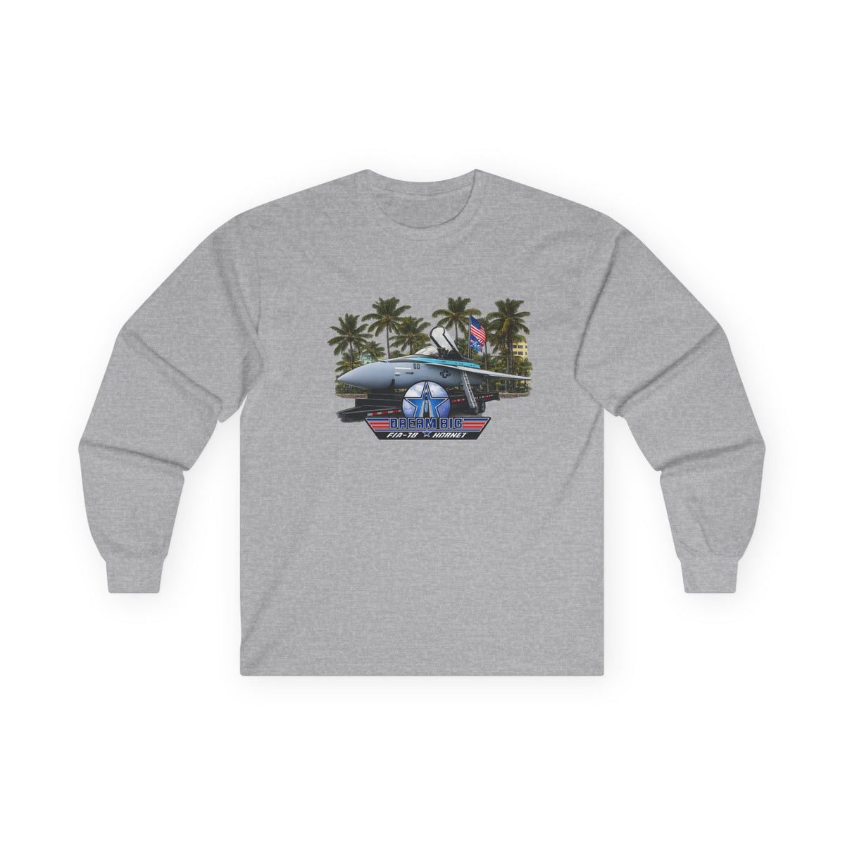 Dream Big Maverick F-18 Graphic Long Sleeve Tee