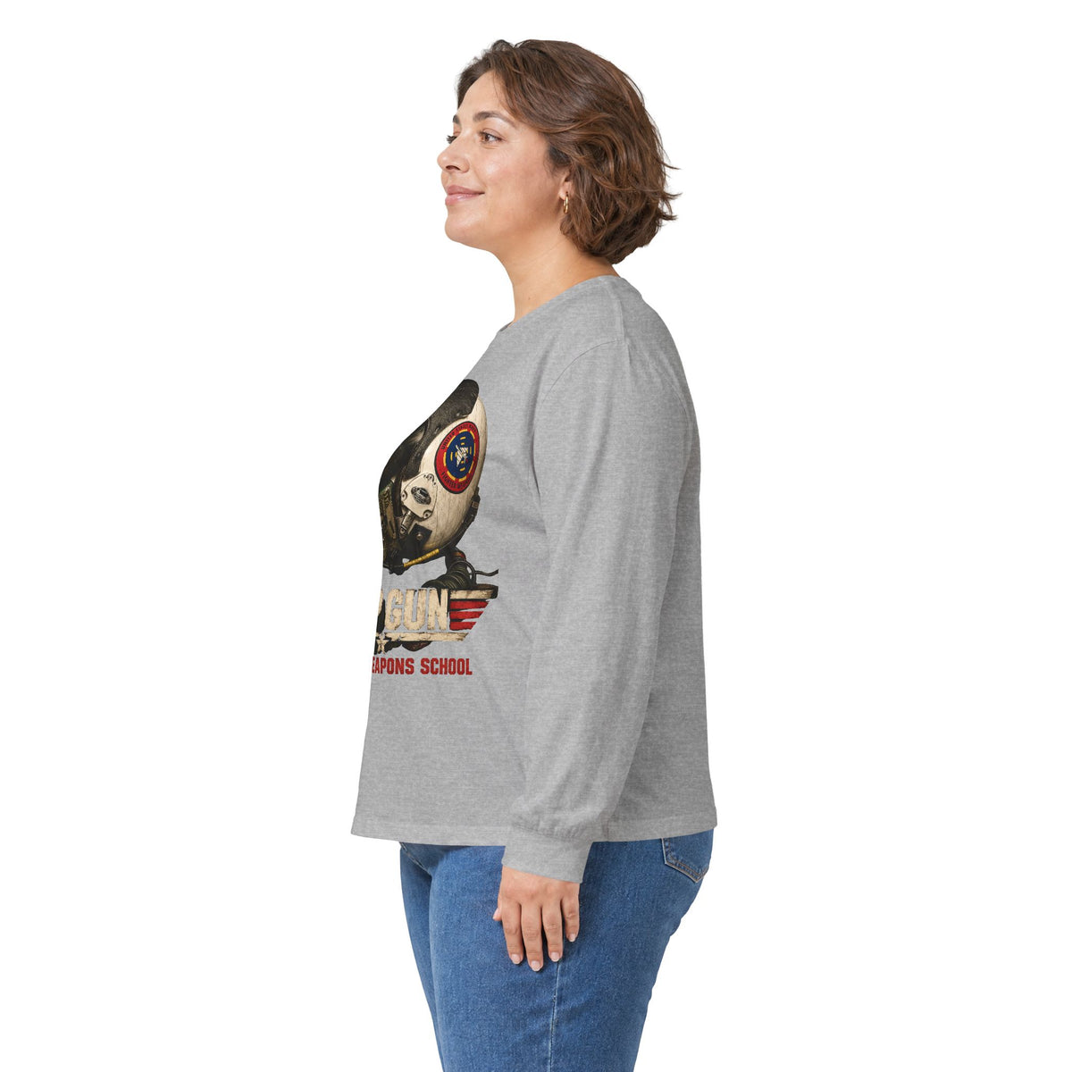 Top Gun Fighter Weapons School HGU-33 Pilot Helmet Long Sleeve Tee