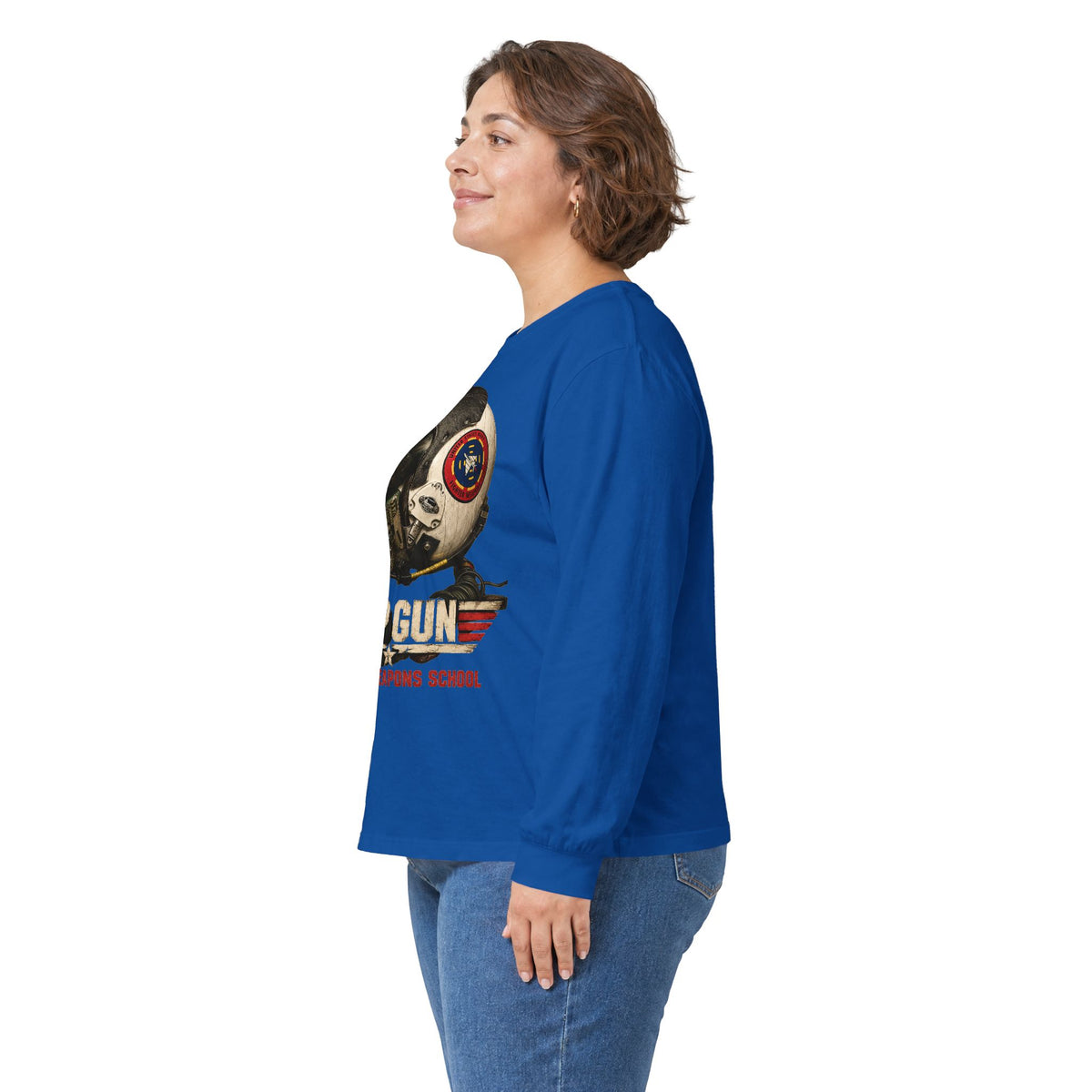 Top Gun Fighter Weapons School HGU-33 Pilot Helmet Long Sleeve Tee