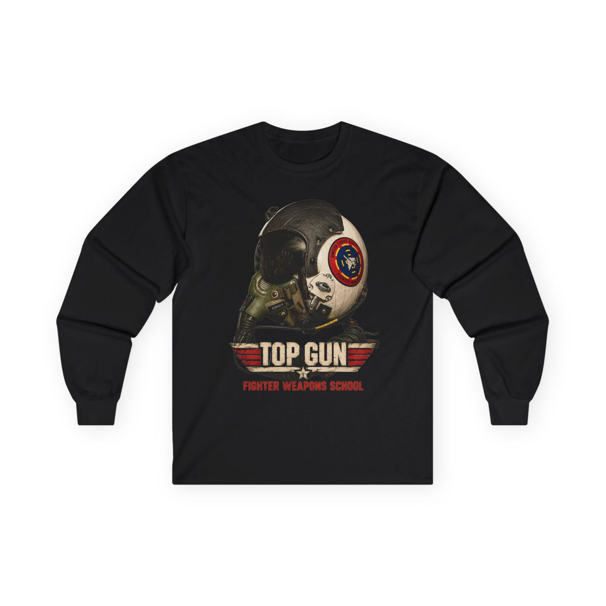 Top Gun Fighter Weapons School HGU-33 Pilot Helmet Long Sleeve Tee
