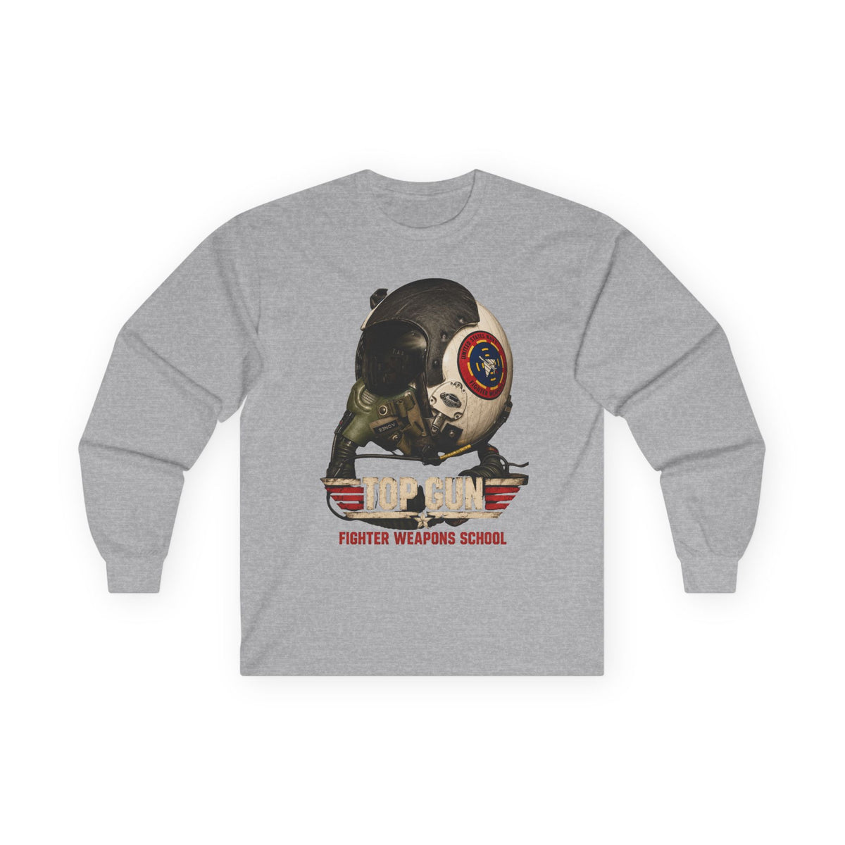 Top Gun Fighter Weapons School HGU-33 Pilot Helmet Long Sleeve Tee