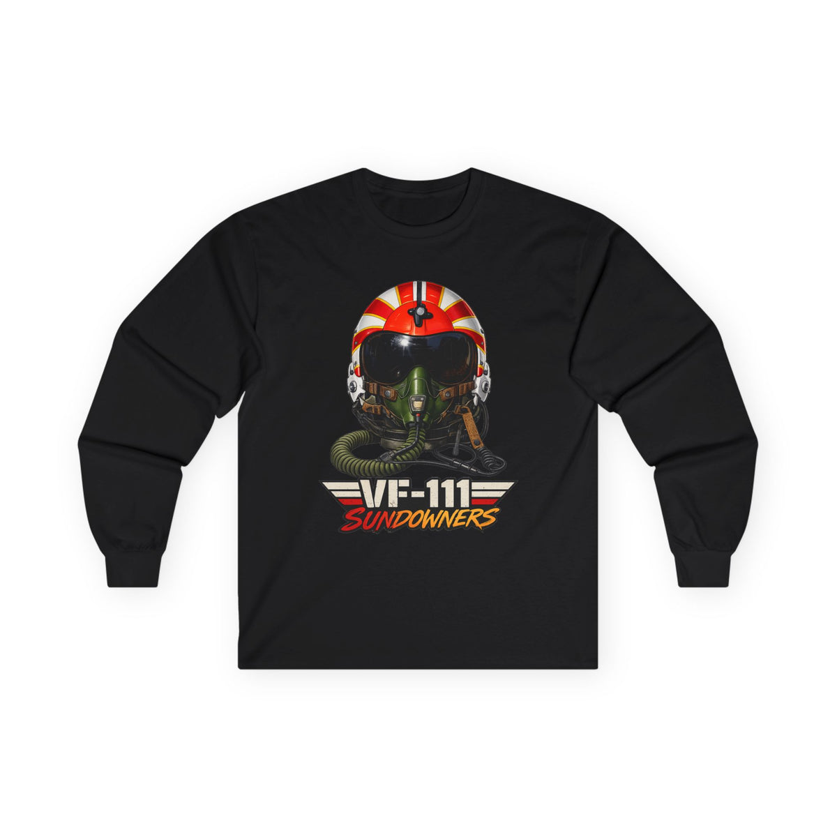 VF-111 Sundowners HGU-33 Pilot Helmet Long Sleeve Tee