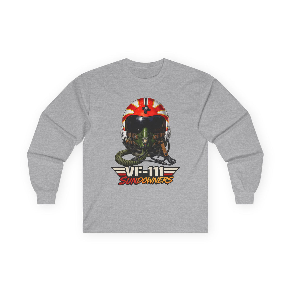 VF-111 Sundowners HGU-33 Pilot Helmet Long Sleeve Tee