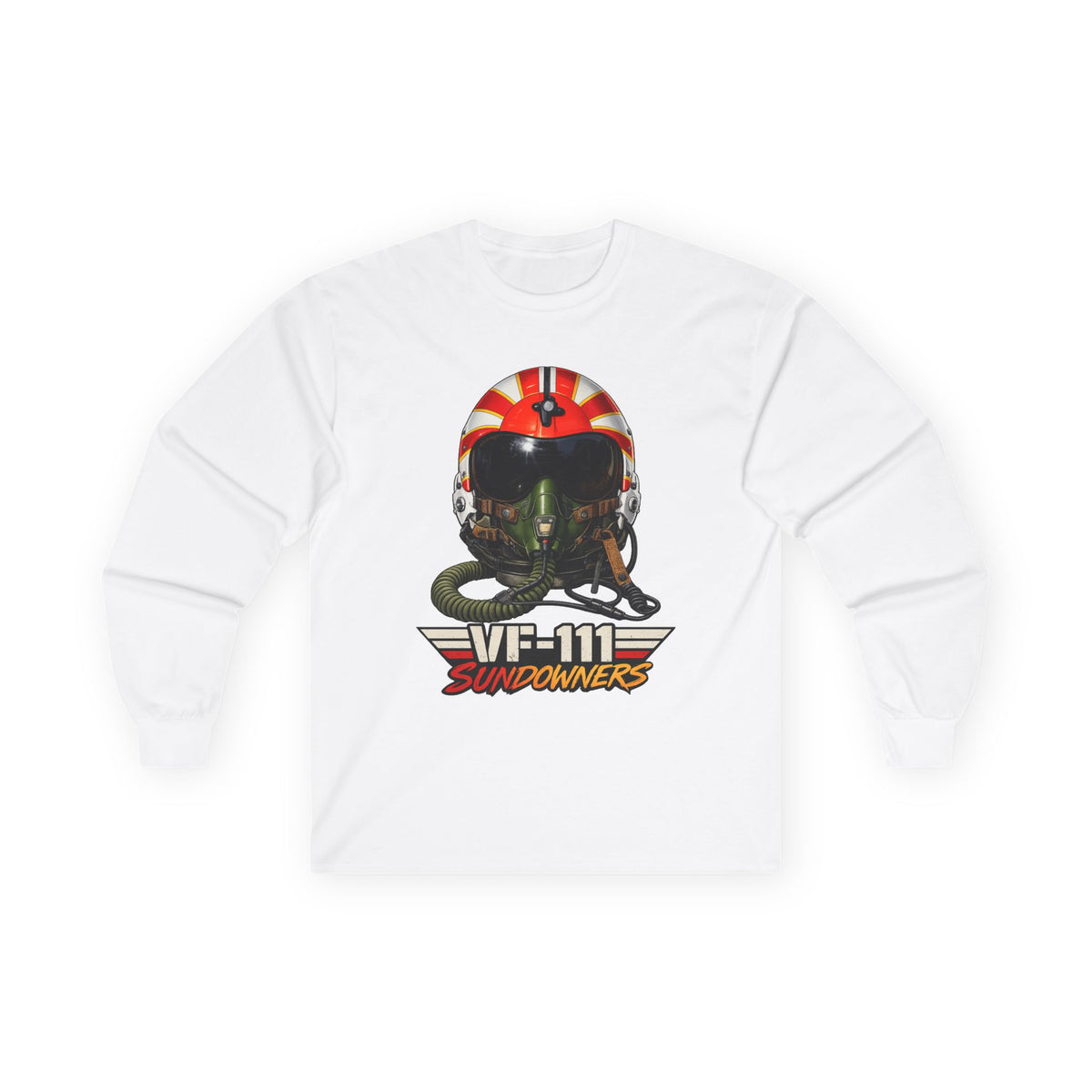 VF-111 Sundowners HGU-33 Pilot Helmet Long Sleeve Tee